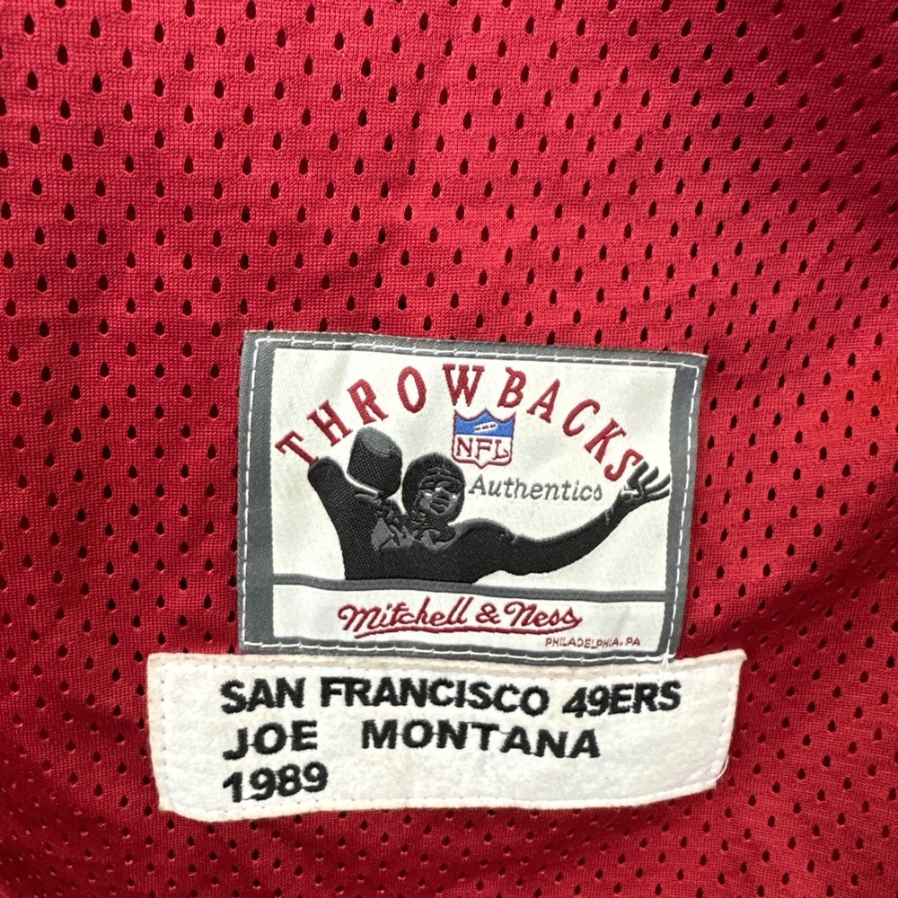 JOE MONTANA MITCHELL AND NESS THROWBACK 1989 STITCHED JERSEY SZ 60 - Picture 2 of 12